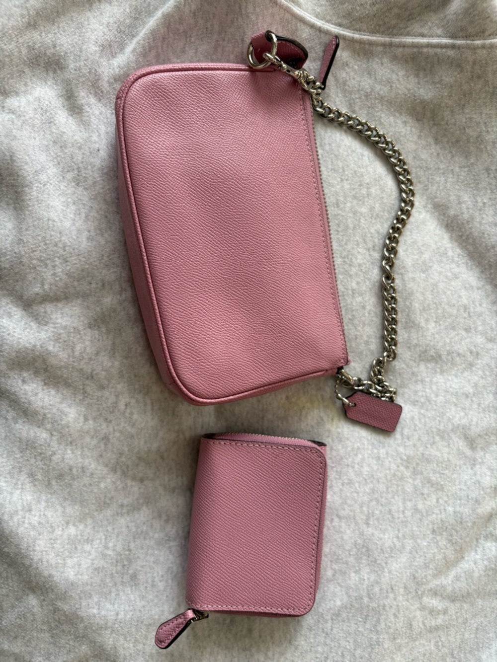 Coach Pink Floral Studded Leather Wristlet and Card Wallet Set - Picture 2 of 5